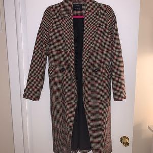 Bershka Double Breasted Long Wool Coat
